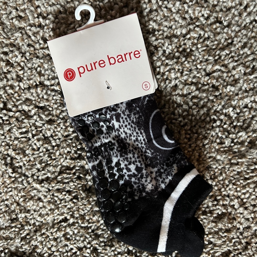 NWT - Pure Barre Socks, Animal Print/Circle P, Size S